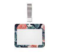 Porta badge identificativo con motivo Monstera ad acquerello con cordino porta carte d'identità, custodia in plastica impermeabile per carte di identità scorrevoli, porta badge per ufficio, lavoro e