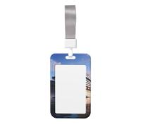 Porta badge identificativo con navi da crociera con cordino staccabile, in plastica rigida, impermeabile, porta badge da lavoro, per insegnanti, infermiere, dottori, ufficio