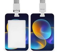 Porta badge identificativo con tre forme morbide e luminose astratte, clip retrattile, protezione per carte di credito, nome, badge, per lavoro, ufficio, dottore, infermiera