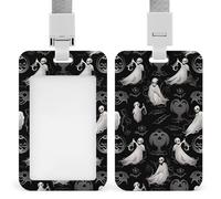 Porta badge identificativo gotico con clip per badge con cordino verticale per lavoro, ufficio, infermiera, insegnante di medicina, donne