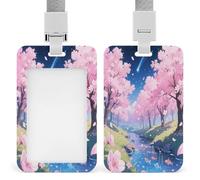 Porta badge identificativo Meteor Cherry Blossom Porta badge verticale con cordino tessere da lavoro Protettore per ufficiali Insegnanti