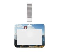 Porta badge identificativo San Francisco Golden Gate Bridge con cordino identificativo scorrevole in plastica rigida porta badge da lavoro per insegnanti di ufficio donne uomini