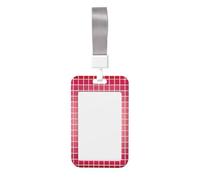 Porta badge identificativo scorrevole in plastica rigida, con griglia quadrata, semplice, minimalista, astratto, per infermieri e ufficio