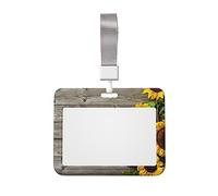 Porta badge identificativo stampato a tema piante con girasole con cordino, clip di protezione per documenti d'identità, grazioso porta carte d'identità per infermiere, dottori, insegnanti