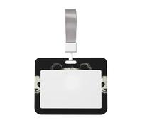 Porta badge impermeabile a tre linee con testa di panda, porta badge identificativo, con finestra trasparente per documenti, per donne, uomini, personale in ufficio, insegnanti, infermieri