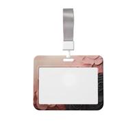 Porta badge, impermeabile, colore rosa cipria e nero, con finestrella trasparente, per donne, uomini, personale in ufficio, insegnanti, infermieri