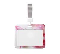 Porta badge impermeabile con farfalla rosa e bianca, porta badge identificativo, con finestra trasparente per documenti, per donne, uomini, personale in ufficio, insegnanti, infermieri