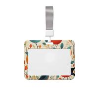 Porta badge impermeabile con flock of Birds ID Key Card Holder Name Tags con finestra trasparente per documenti d'identità per donne, uomini, personale in ufficio, insegnanti, infermiere