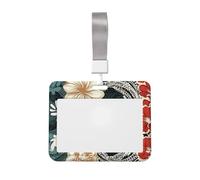 Porta badge impermeabile con motivo decorativo a tre colori, con finestra trasparente per documenti, per donne, uomini, personale in ufficio, insegnanti, infermieri
