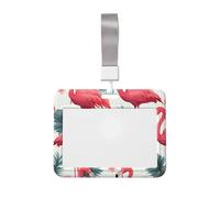 Porta badge impermeabile con motivo fenicottero rosa, porta badge identificativo, con finestra trasparente per documenti, per donne, uomini, personale in ufficio, insegnanti, infermieri