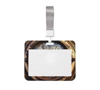 Porta badge impermeabile con orologio steampunk, porta badge identificativo, con finestra trasparente per documenti, per donne, uomini, personale in ufficio, insegnanti, infermieri