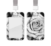 Porta badge impermeabile porta badge nero bianco rosa porta badge custodia in plastica con cordino staccabile, custodia protettiva verticale per carte di credito, custodia per infermiere, dottore