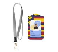Porta badge in pelle con cordino, bandiera del Regno delle Hawaii, porta documenti in pelle per personale, insegnanti e studenti
