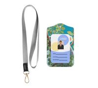 Porta badge in pelle con cordino, due porta documenti in pelle di koala felici, porta badge in pelle per personale, insegnanti e studenti
