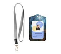 Porta badge in pelle con cordino, enormi orche assassine, porta documenti in pelle, porta documenti d'identità, per personale, insegnanti e studenti