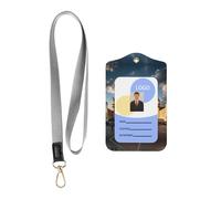Porta badge in pelle con cordino, porta badge Basilica di San Pietro, porta documenti in pelle per personale, insegnanti e studenti