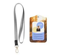 Porta badge in pelle con cordino, porta badge in pelle labrador, porta badge in pelle per personale, insegnanti e studenti