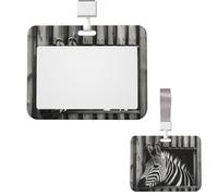 Porta badge in plastica con bobina verticale per badge, zebra che tira fuori la testa, porta badge con cordino, targhette per nome, chiavi, badge da lavoro, per infermieri, insegnanti, ufficio