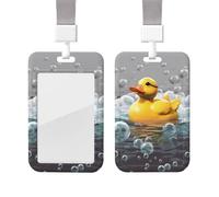 Porta badge in plastica impermeabile con cordino Bubble Duck ID Card Holder Vertical Card Protector Badge Reel Work Badge Sleeve Name Tag Holder per lavoro, ufficio, dottore, infermiere