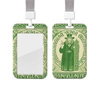 Porta badge in plastica impermeabile con cordino Irish Blessing St Patrick's Day ID Card Holder Vertical Card Protector Badge Reel Work Badge Sleeve Name Tag Holder per Office Doctor