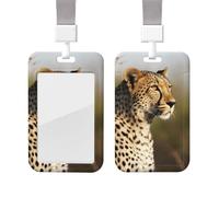 Porta badge in plastica impermeabile con cordino porta carte d'identità leopardo animale selvatico protezione verticale per badge bobina badge manica porta badge per lavoro ufficio medico infermiera