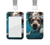 Porta badge in plastica impermeabile con cordino Porta carte d'identità per cani subacquei Protezione verticale per badge Bobina per badge da lavoro Porta badge per lavoro ufficio medico infermiera