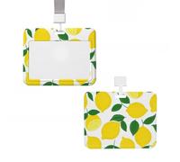 Porta badge in plastica per carte d'identità, porta carte d'identità verticale con cordino giallo limone, targhette per nome, chiavi, badge da lavoro, per infermiere, insegnanti, carte di credito