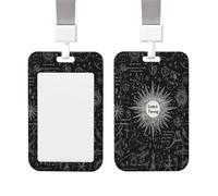 Porta badge in plastica per carte d'identità, supporto verticale per carte d'identità, con cordino, ispirazione soprannaturale, targhette per nome, chiavi, badge da lavoro, per infermiere, insegnanti