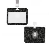 Porta badge in plastica per carte d'identità, supporto verticale per carte d'identità, con cordino, ispirazione soprannaturale, targhette per nome, chiavi, badge da lavoro, per infermiere, insegnanti