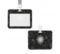 Porta badge in plastica per carte d'identità, supporto verticale per carte d'identità, con cordino, ispirazione soprannaturale, targhette per nome, chiavi, badge da lavoro, per infermiere, insegnanti