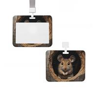 Porta badge in plastica per carte d'identità, supporto verticale per carte d'identità con cordino Mouse nel foro, targhette con nome, chiavi, badge da lavoro, clip per infermiere, insegnanti, carte di