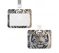 Porta badge in plastica per carte d'identità verticale con cordino Tigri bianche e nere, targhette per nome, chiavi, badge da lavoro, per infermiere, insegnanti, carte di credito