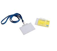 Porta Badge In Plastica Rigida Con Laccio Per Carte Di Credito E Tessera Magnetica 2 Pezzi