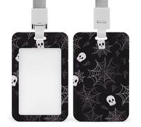 Porta badge in plastica rigida, motivo Halloween gotico, custodia protettiva per carte d'identità, carte di credito e chiavi di prossimità