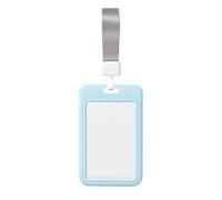 Porta badge in tinta unita con cordino, porta badge scorrevole con cordino, custodia per carta d'identità stampata