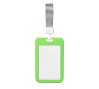 Porta badge in tinta unita verde chiaro. Porta badge scorrevole con cordino, custodia per carta d'identità stampata