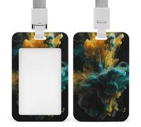 Porta badge liquido colorato con cordino, cordino staccabile, custodia protettiva verticale per carta d'identità, porta badge multiuso per ufficio, insegnanti, infermieri