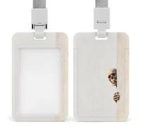 Porta badge minimalista con scheletro di Halloween che sbircia il porta badge con clip retrattile porta carte di credito nome badge per lavoro ufficio medico infermiera