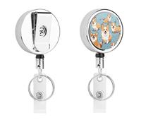 Porta badge modello Corgi con bobina retrattile, clip per badge in acciaio inox, resistente porta badge per lavoro, infermiere, insegnanti e sicurezza