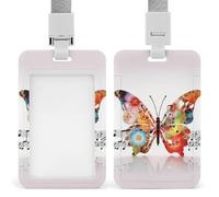 Porta badge musicale con farfalla con cordino staccabile, impermeabile, verticale, porta badge per infermiere, insegnanti, ufficio, donne e uomini