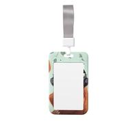 Porta badge musicale divertente con bradipo con cordino verticale in plastica con finestra trasparente, protezione impermeabile per carte d'identità, per infermieri, insegnanti, ufficio