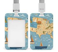 Porta badge nautico con barca a vela, porta badge con cordino staccabile, design impermeabile per ufficio, posto di lavoro