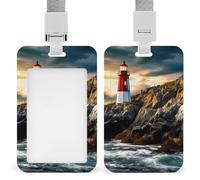 Porta badge nautico con faro, con cordino, per infermiere, insegnanti, ufficiali