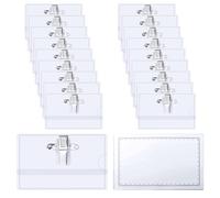 Porta Badge Orizzontale Clip 50pcs Porta Badge con Clip e Spilla Porta Tesserino Plastica Trasparente con Clip Porta Cartellino Identificativo Trasparente per Ufficio Scuola Conferenza(9x5.6 CM)