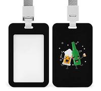 Porta badge orizzontale per bicchieri e bottiglie di birra ubriaca, con cordino staccabile, per uomini e donne