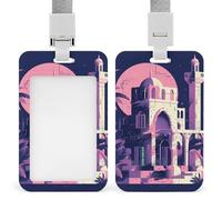 Porta badge per architettura tradizionale con clip per badge con cordino verticale per lavoro, ufficio, infermiera, insegnante di medicina, donne