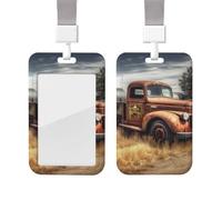 Porta badge per auto vecchio camion con cordino impermeabile porta carte d'identità con finestra trasparente per nome, per donne e uomini, lavoro, ufficio, dottore, infermiere