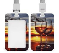 Porta badge per bicchieri da vino, con cordino staccabile, design impermeabile, per ufficio, posto di lavoro