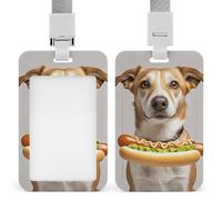 Porta badge per cani resistente con hot dog, impermeabile, verticale, con cordino staccabile, con finestrella trasparente, regalo per infermiere, dottori, insegnanti, ufficio, donne e uomini