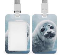 Porta badge per carta da parati con sigillo di arpa, porta badge con cordino staccabile, design impermeabile per ufficio, posto di lavoro